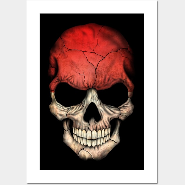 Indonesian Flag Skull Wall Art by jeffbartels